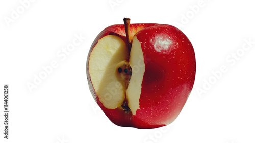 A Crisp and Juicy Apple with a Bite Taken Out - Perfect for Food Illustrations and Healthy Lifestyle Promotions. photo