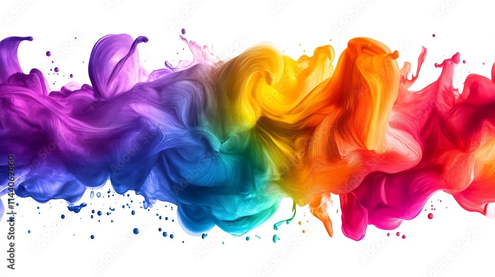 Vibrantly swirling colorful inks softly flow in abstract digital art. AI Generated Vibrantly swirling colorful inks softly flow in abstract digital art. AI Generated