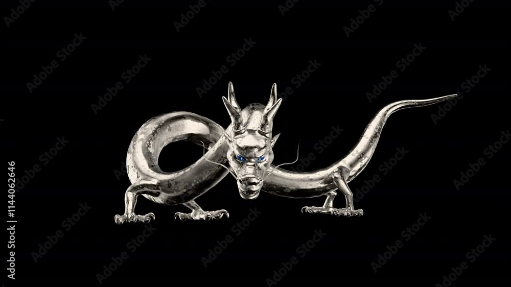 Chinese White Gold Dragon Idle, Animation.Full HD 1920×1080 Chinese White Gold Dragon Idle, Animation.Full HD 1920×1080
