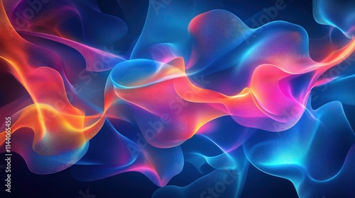 
An abstract digital artwork representing the flow of data through a neural network, with glowing, interconnected nodes and vibrant