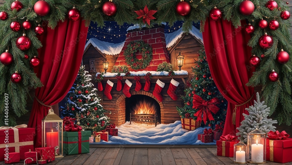 christmas tree in a fireplace christmas tree in a fireplace