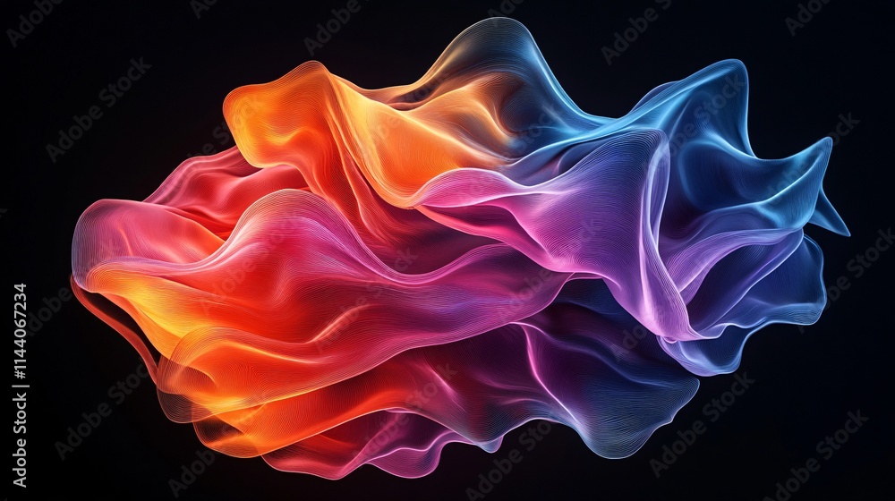 An abstract wave of vibrant colors, blending hues of orange, pink, and blue against a dark backdrop, creating a captivating visual flow. An abstract wave of vibrant colors, blending hues of orange, pink, and blue against a dark backdrop, creating a captivating visual flow.