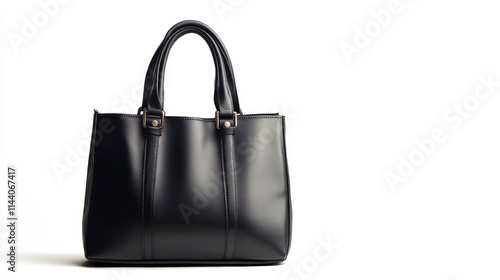 Elegant black handbag on a white background showcasing style and versatility for fashion advertising or retail display needs.