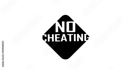 No cheating sign, black isolated silhouette