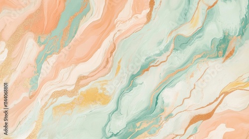 Abstract pastel swirl design with soft color tones. Generative AI