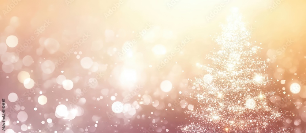 Silhouette of a white Christmas tree with a soft bokeh backdrop creating a festive atmosphere ideal for holiday designs and text placement Silhouette of a white Christmas tree with a soft bokeh backdrop creating a festive atmosphere ideal for holiday designs and text placement