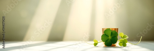 Minimalistic St. Patrick's Day Clover with Soft Illumination