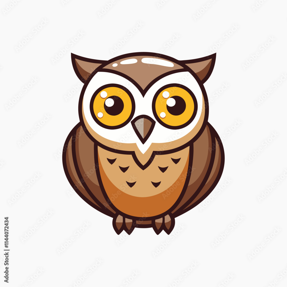 Cute owls wild forest birds, flat vector illustration isolated on white background. Owl and eagle-owl characters bundle Cute owls wild forest birds, flat vector illustration isolated on white background. Owl and eagle-owl characters bundle