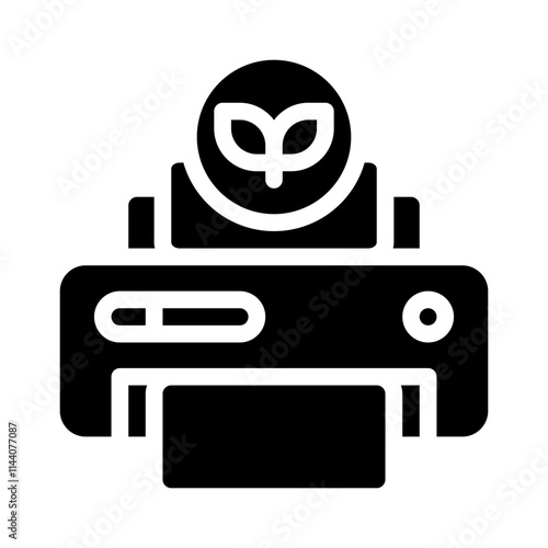 eco friendly printer glyph icon