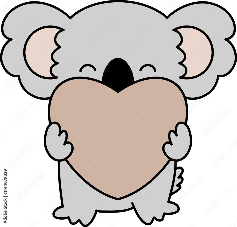 Cozy Koala Bear Nursery Heart Love Valentine Kids Cartoon Cozy Koala Bear Nursery Heart Love Valentine Kids Cartoon