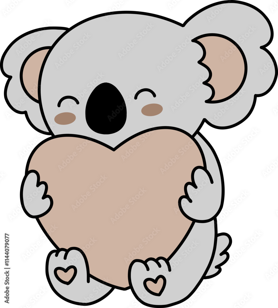 Cozy Koala Bear Nursery Heart Love Valentine Kids Cartoon Cozy Koala Bear Nursery Heart Love Valentine Kids Cartoon