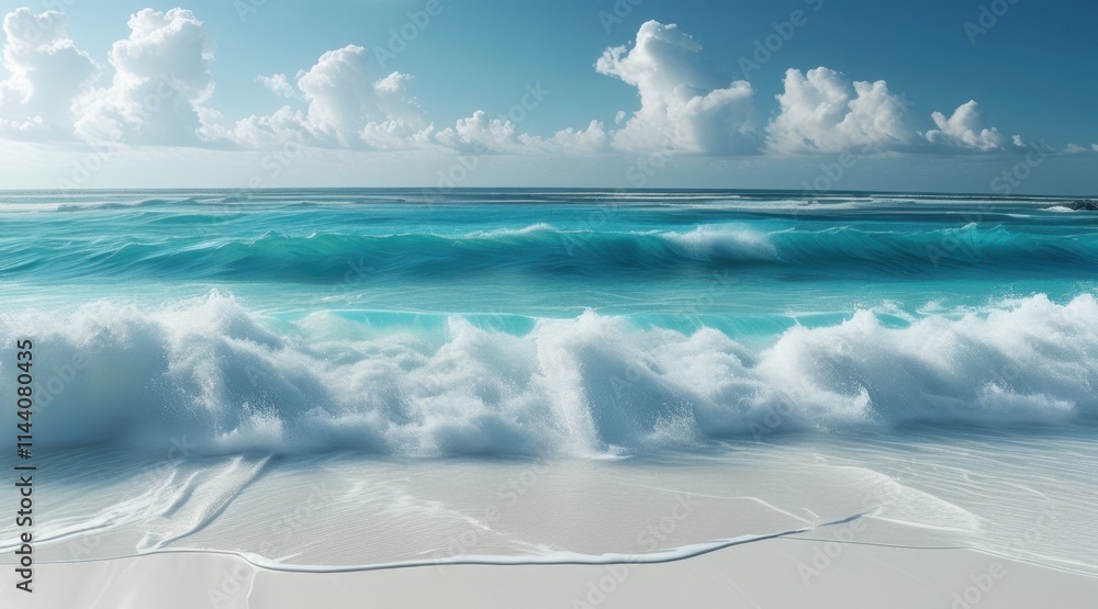 White Sand Beach with Crystal Clear Blue Water. White Sand Beach with Crystal Clear Blue Water.