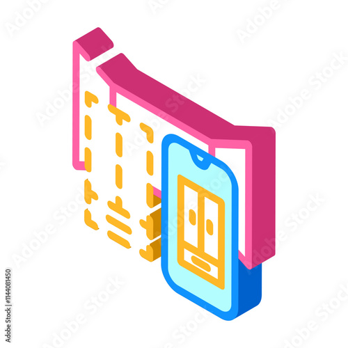 augmented reality industry 4 isometric icon vector. augmented reality industry 4 sign. isolated symbol illustration
