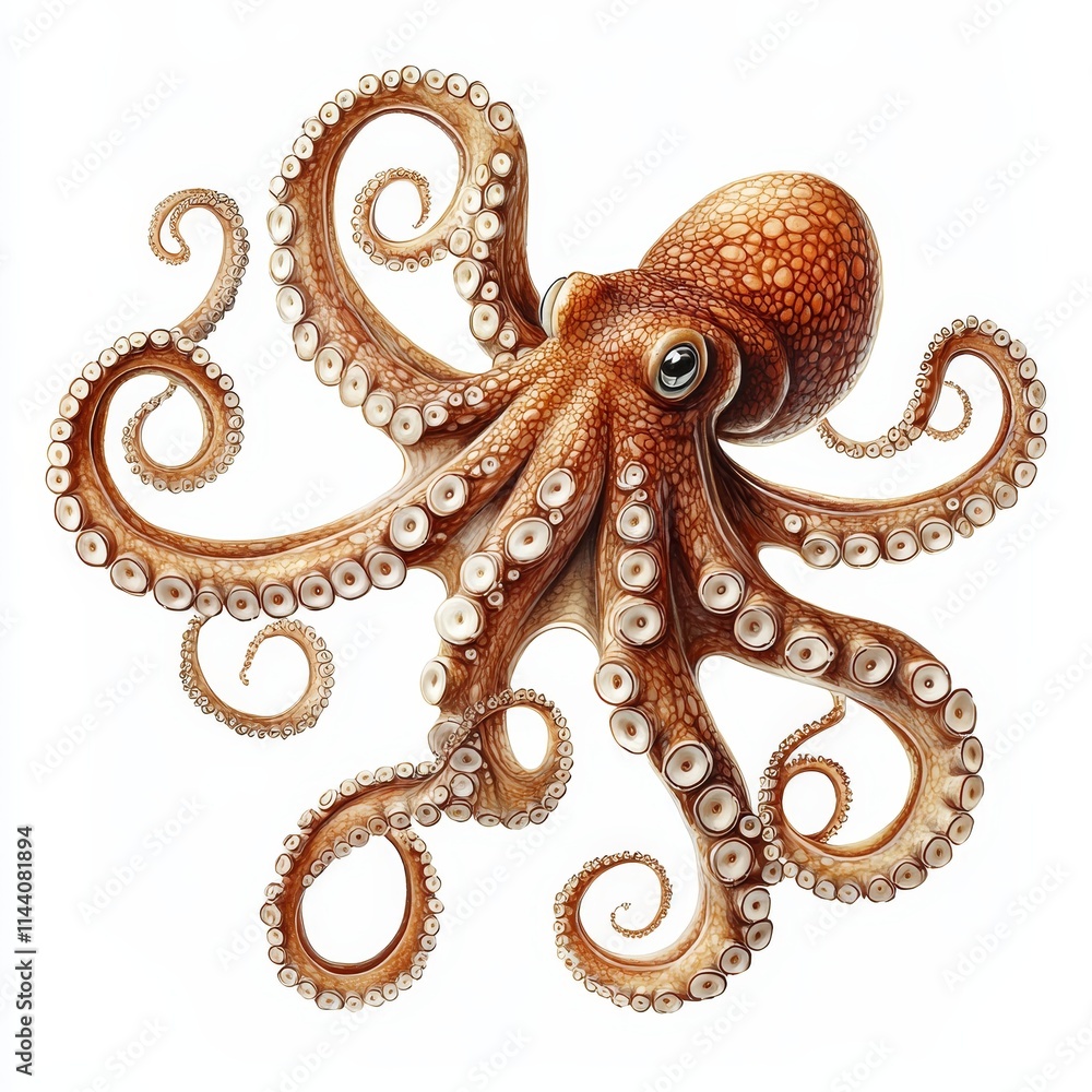 Obraz premium A Curious Octopus Exploring the Underwater World