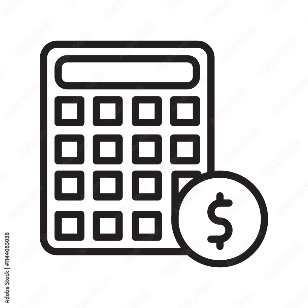 Calculations icon vector image. Suitable for mobile apps, web apps and print media. Calculations icon vector image. Suitable for mobile apps, web apps and print media.