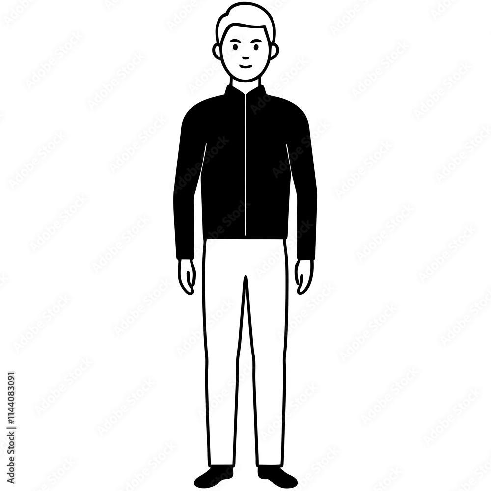 Minimalist Stick Figure Man Standing Illustration Minimalist Stick Figure Man Standing Illustration