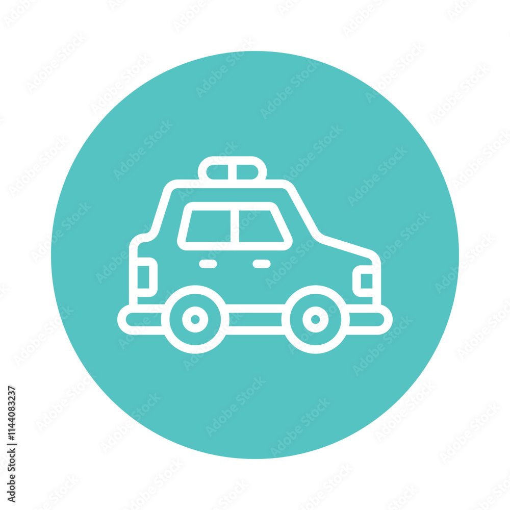 Police Car Vector Circle Outline Icon. Eps 10 file Police Car Vector Circle Outline Icon. Eps 10 file