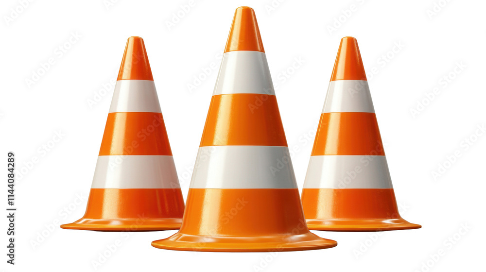 traffic cones isolated on white background traffic cones isolated on white background
