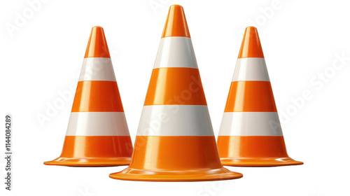 traffic cones isolated on white background