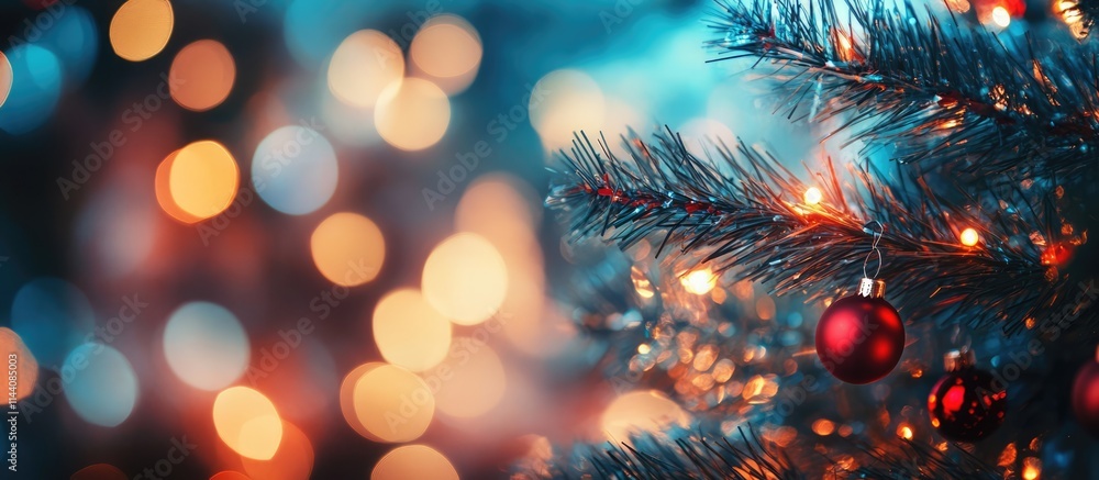 Festive desktop flip calendar for the New Year with blurred bokeh background and Christmas tree decorations creating a joyful atmosphere Festive desktop flip calendar for the New Year with blurred bokeh background and Christmas tree decorations creating a joyful atmosphere