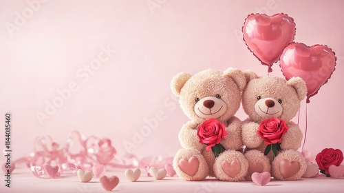 Endearing Valentine s Day Wallpaper with Cuddly Teddy Bears