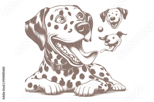 Dalmatian dog vector | dog vector | dog illustration | dog silhouette | dog tattoo | dog engraving | dog photo