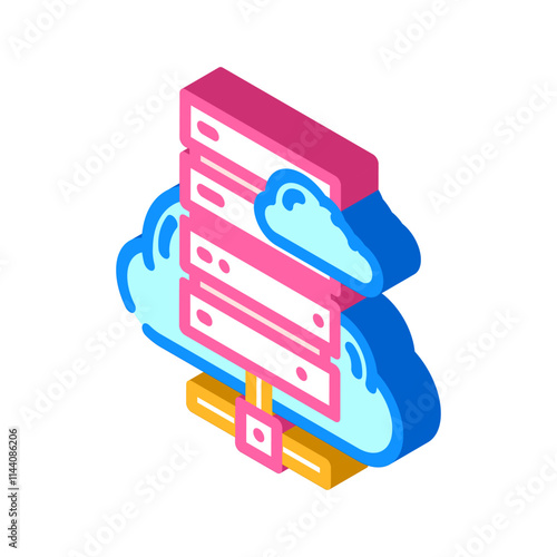 cloud computing industry 4 isometric icon vector. cloud computing industry 4 sign. isolated symbol illustration