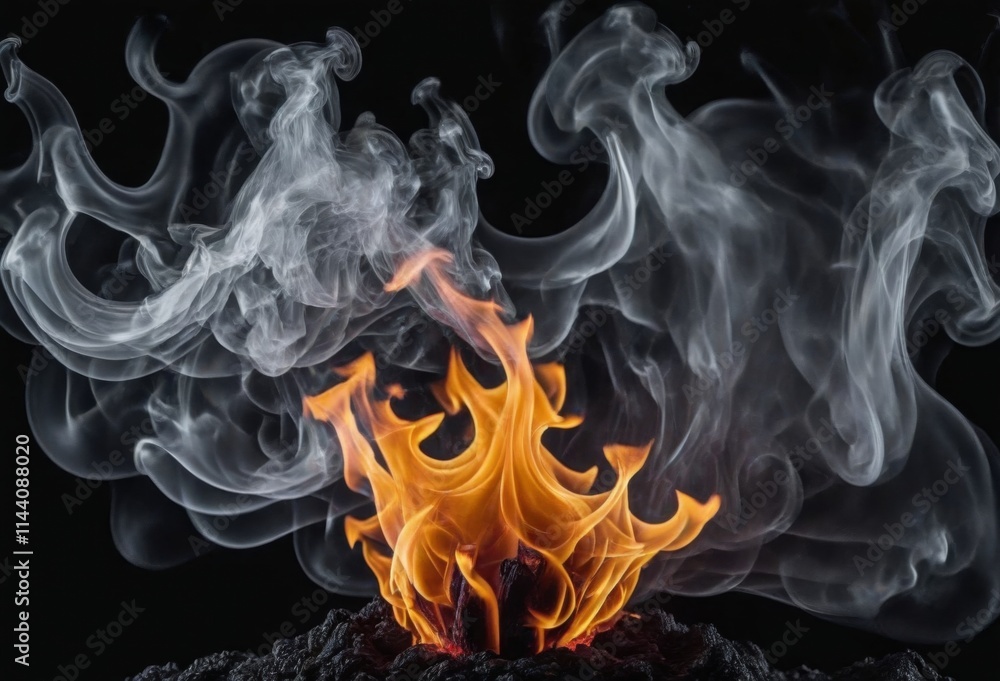 A dramatic image of swirling smoke and flames A dramatic image of swirling smoke and flames