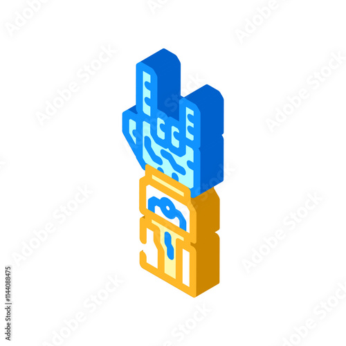 robotics collaboration industry 4 isometric icon vector. robotics collaboration industry 4 sign. isolated symbol illustration
