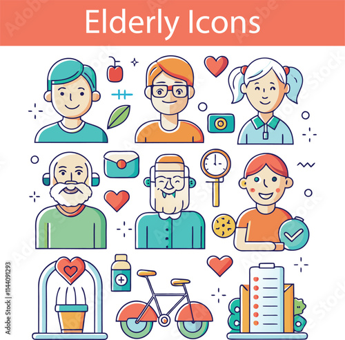 Elderly Icons set.