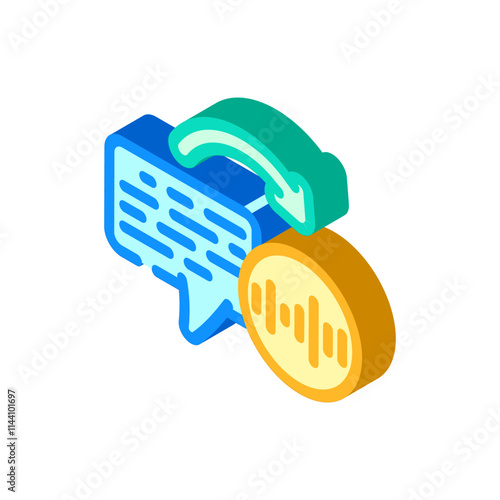 text to speech wave natural language processing nlp isometric icon vector. text to speech wave natural language processing nlp sign. isolated symbol illustration