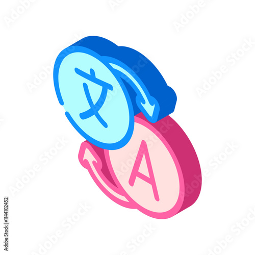 language translation natural language processing nlp isometric icon vector. language translation natural language processing nlp sign. isolated symbol illustration