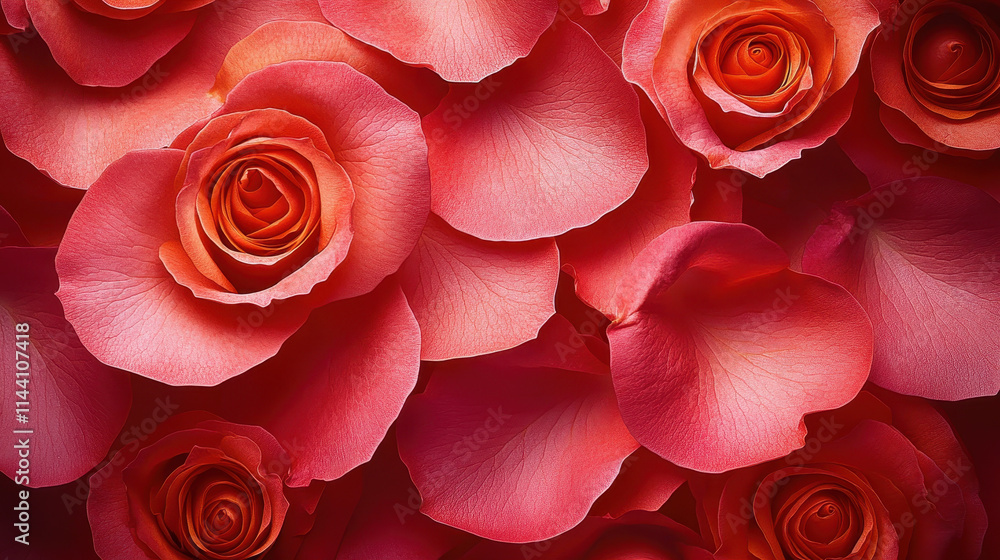 Romantic Red Rose Petals Arrangement Background for Love and Beauty Themes Romantic Red Rose Petals Arrangement Background for Love and Beauty Themes
