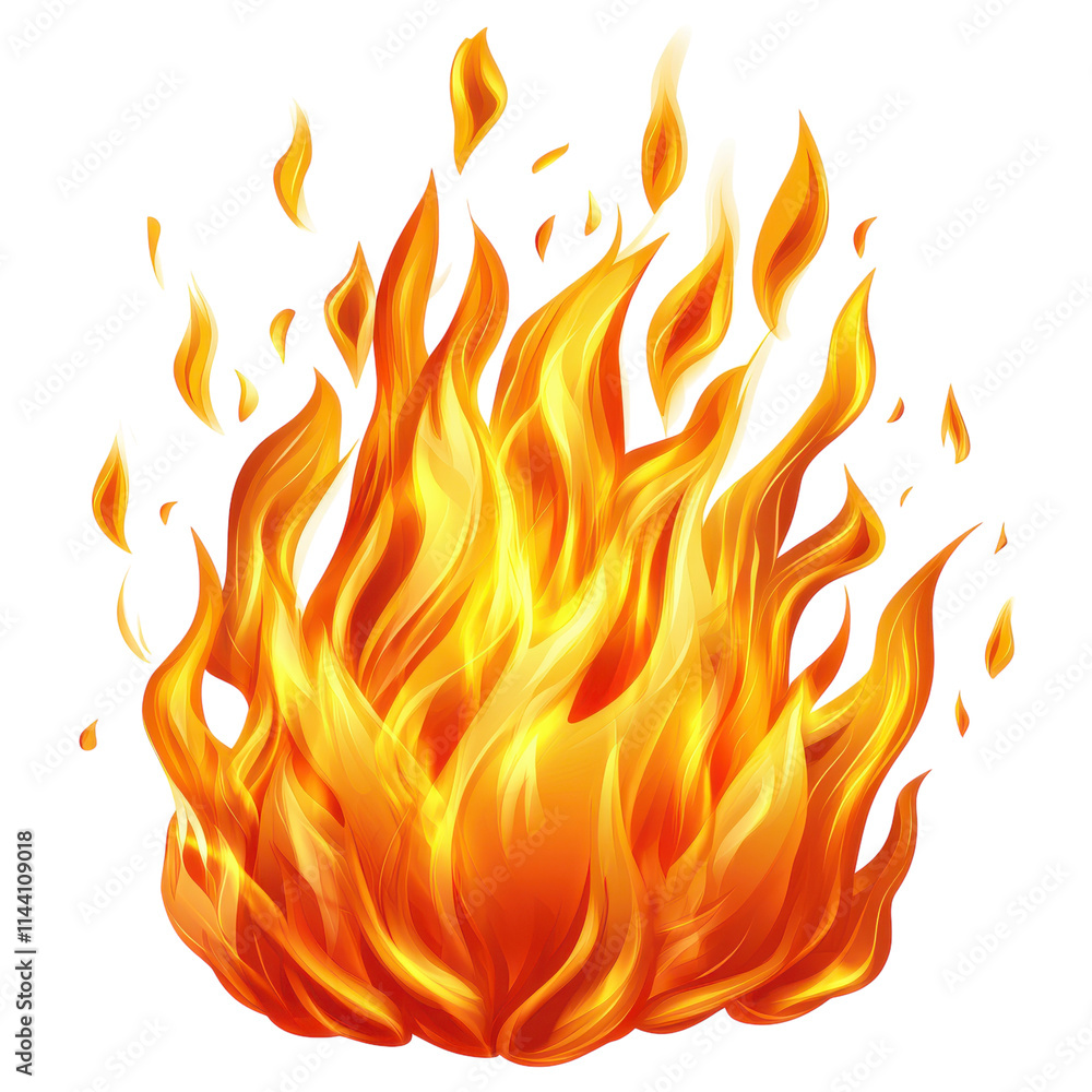 Fiery Flames Flickering Isolated on White Background for Creative Uses Transparent Background Fiery Flames Flickering Isolated on White Background for Creative Uses Transparent Background