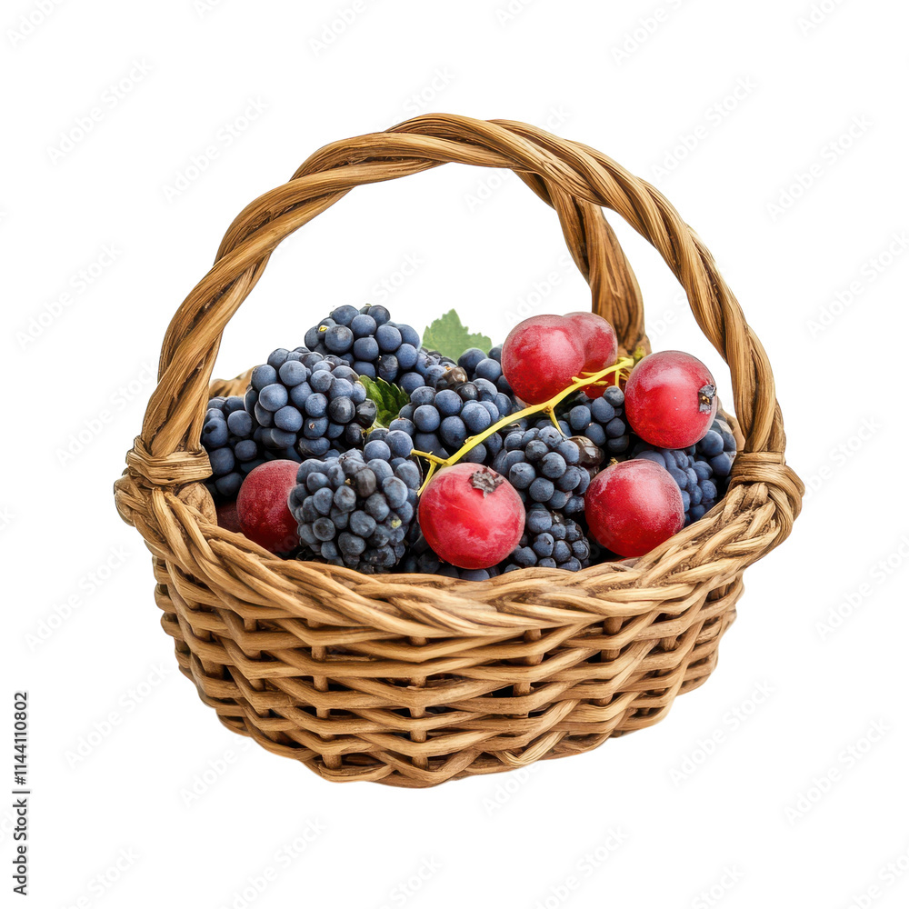 Fresh Berry Basket Isolated on White Background for Culinary Use Transparent Background Fresh Berry Basket Isolated on White Background for Culinary Use Transparent Background