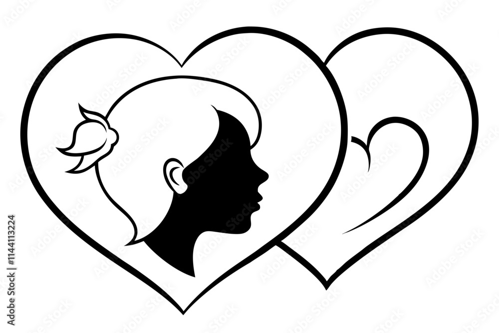 Minimalist Valentine's Day Heart Design with Elegant Text Minimalist Valentine's Day Heart Design with Elegant Text