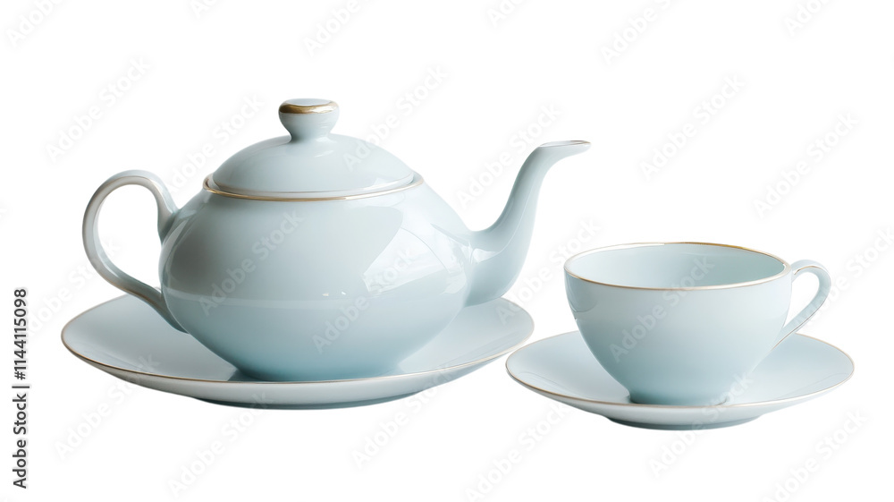 Elegant and Delicate Porcelain Tea Set on a Pristine White Background, Perfect for Tea Time Arrangements, Home Decor, or Culinary Presentations in Elegant Settings. Elegant and Delicate Porcelain Tea Set on a Pristine White Background, Perfect for Tea Time Arrangements, Home Decor, or Culinary Presentations in Elegant Settings.