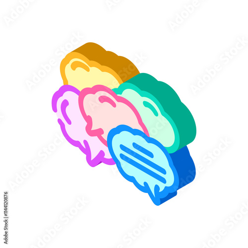context bubble natural language processing nlp isometric icon vector. context bubble natural language processing nlp sign. isolated symbol illustration