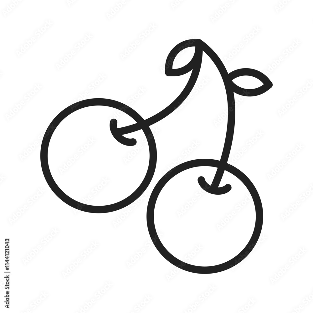 Cherry icon vector image. Suitable for mobile apps, web apps and print media. Cherry icon vector image. Suitable for mobile apps, web apps and print media.