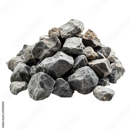 Natural Texture of Gravel Rocks for Landscaping or Construction Use Transparent Background