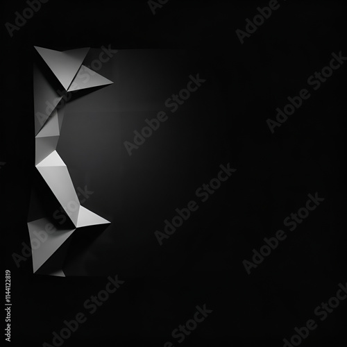 Dramatic cinematic style banner boards, intricate origami-style folded paper, geometric precision, film-like composition and lighting, black and white.jpg