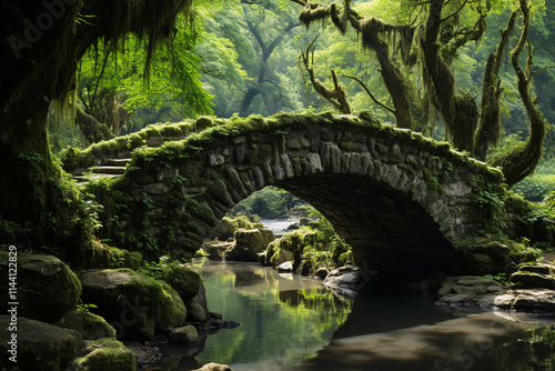 bridge in the forest photo