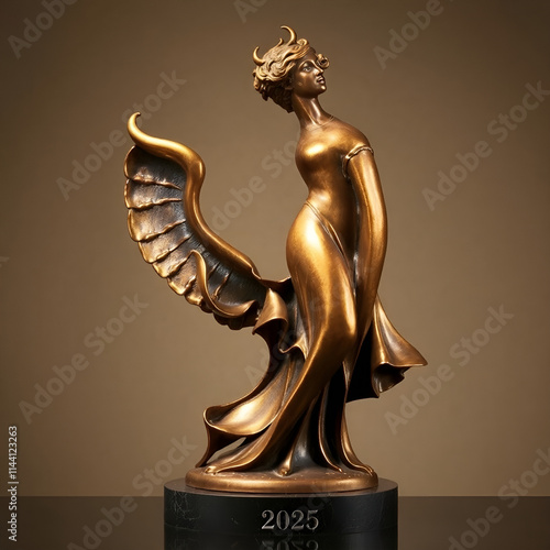 Bronze sculpture, 2025, antique patina finish, warm golden glow, radiant and luxurious.jpg