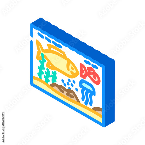 marine life world ocean isometric icon vector. marine life world ocean sign. isolated symbol illustration