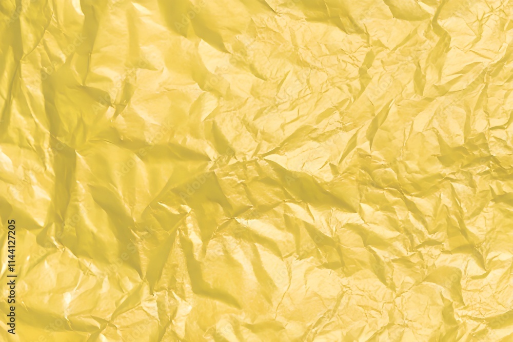 Close-up of Crinkled Golden Yellow Paper Texture Close-up of Crinkled Golden Yellow Paper Texture
