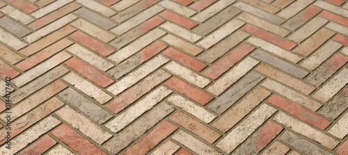 Wallpaper Mural Close-up of a herringbone brick pattern Torontodigital.ca