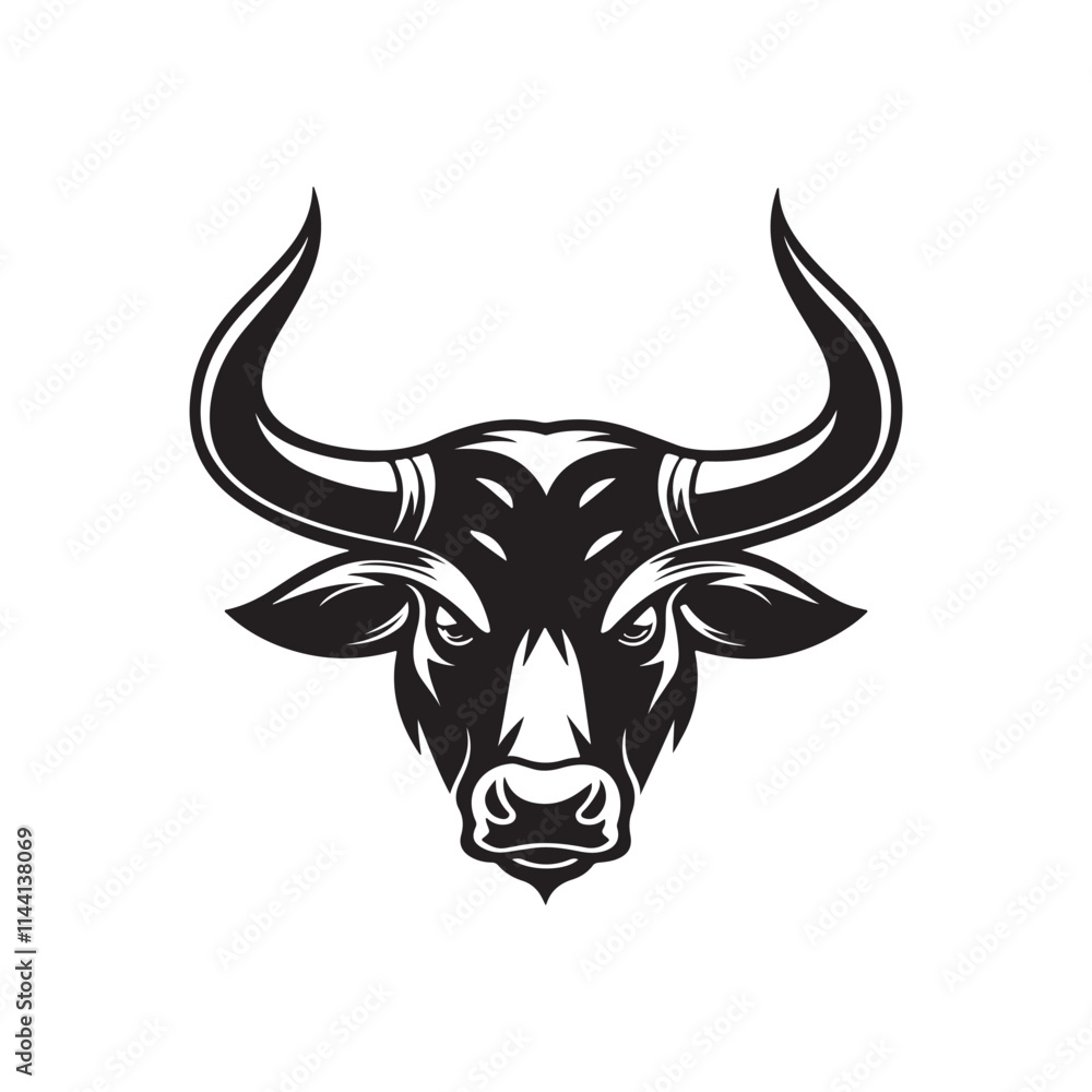 bull silhouette vector logo design illustration bull silhouette vector logo design illustration