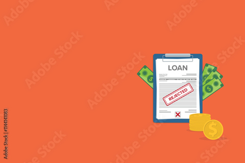Loan rejected, not approved bank document.	