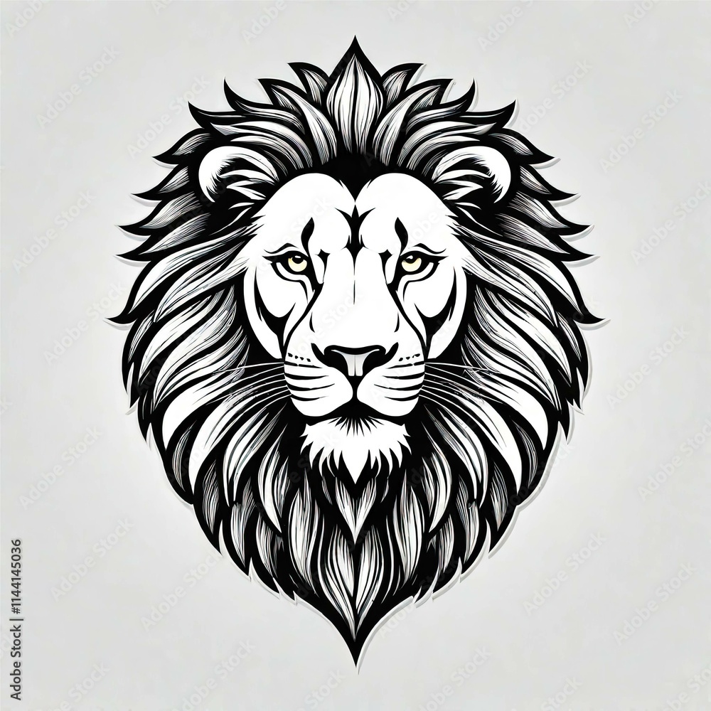 Obraz premium White lion head logo vector illustration