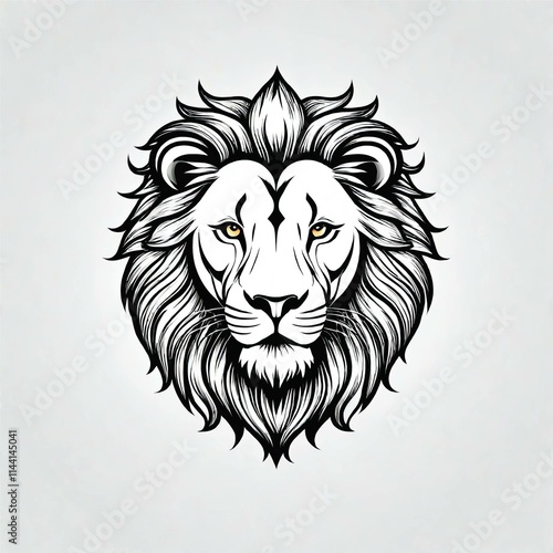 White lion head logo vector illustration photo